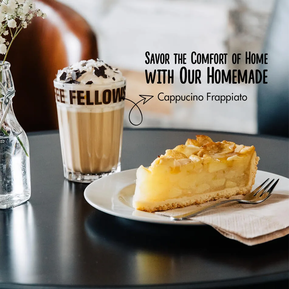 Coffee Fellows Nougatino drink with the line A Delightful Hug in a Cup