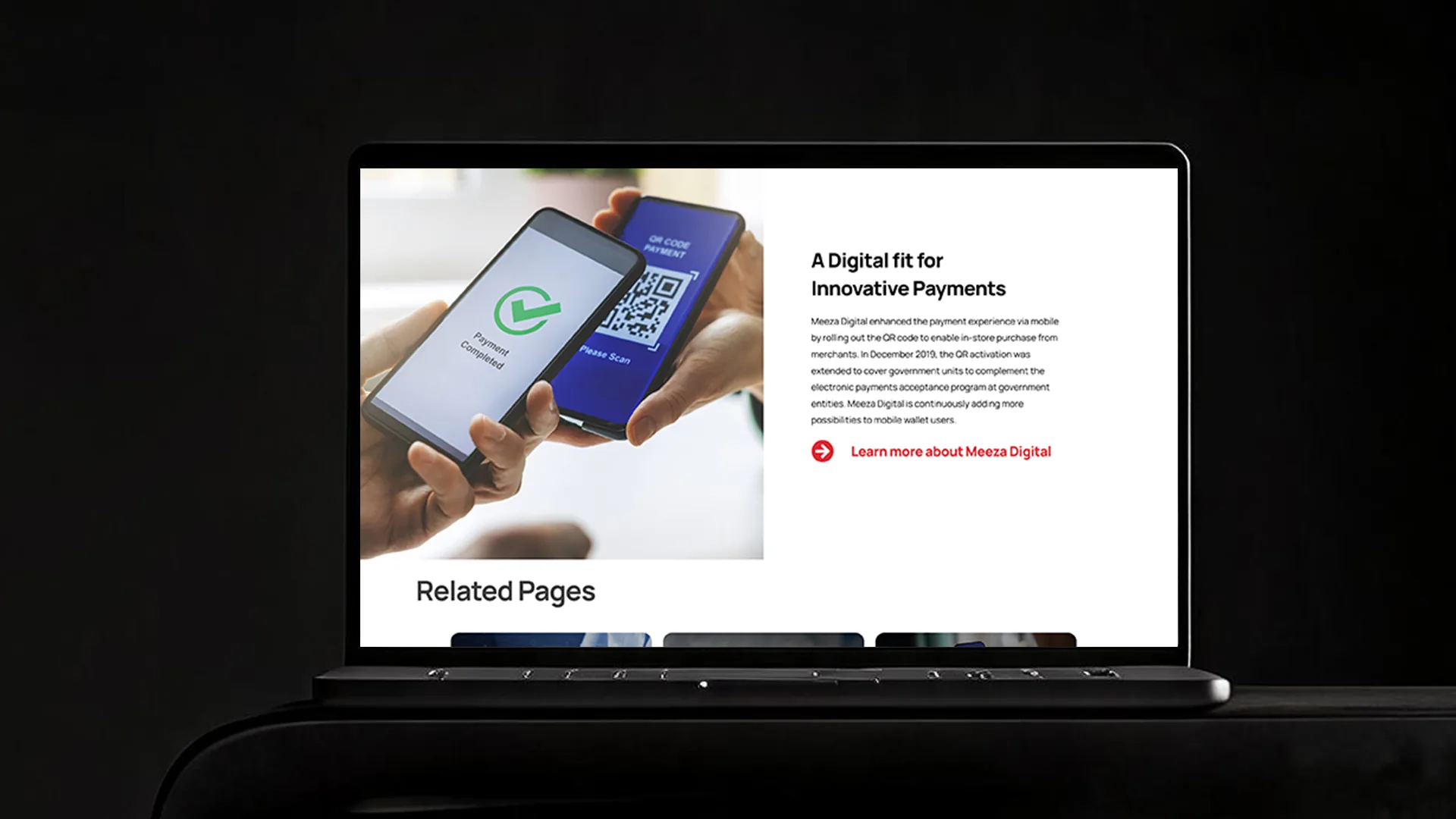 EBC Meeza Digital wallet page showing QR code payment