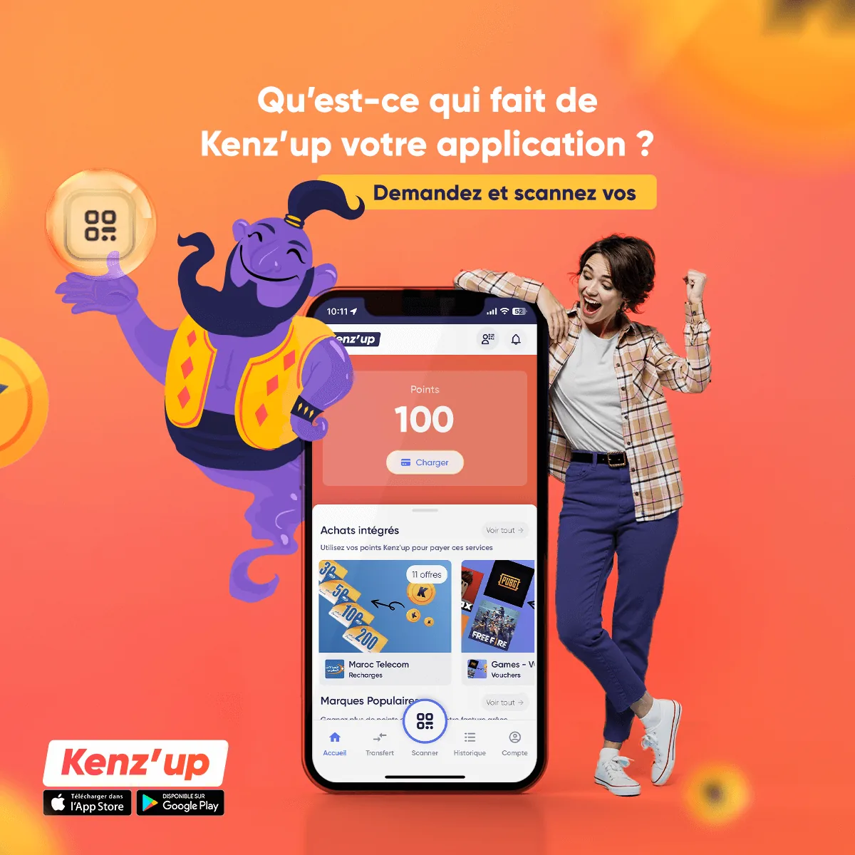Kenz'up points and coupons animated illustration