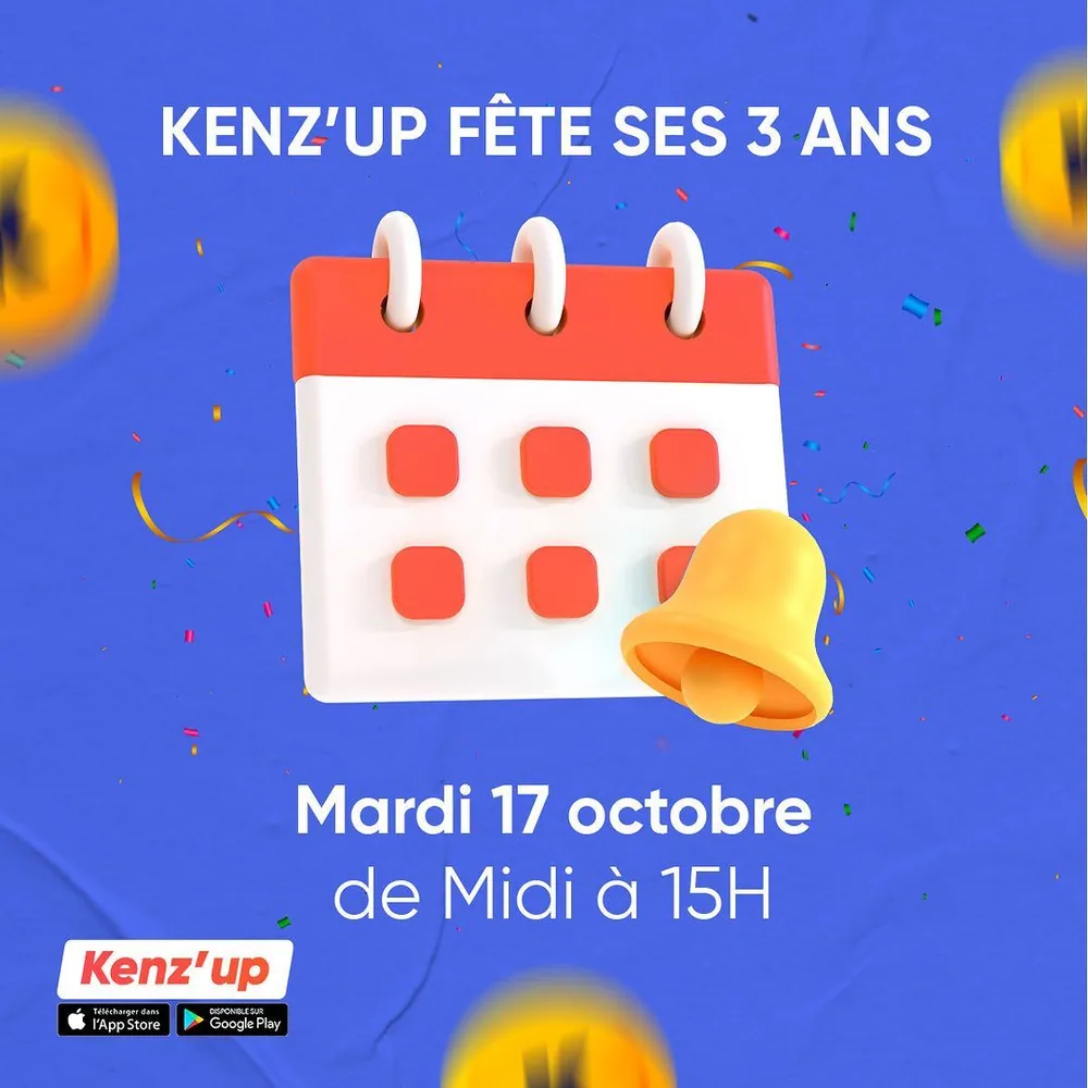 Kenz'up 3rd anniversary event announcement, Tuesday 17 October, noon to 3pm