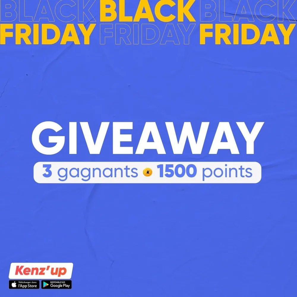 Kenz'up Black Friday giveaway, 3 winners, 1500 points